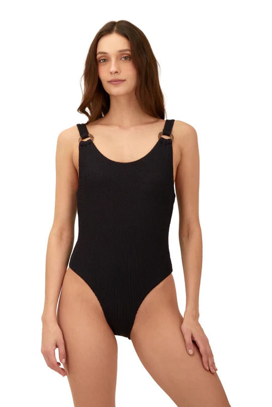 Malai Textured Wave Black Tag One Piece NWT SIZE S XL